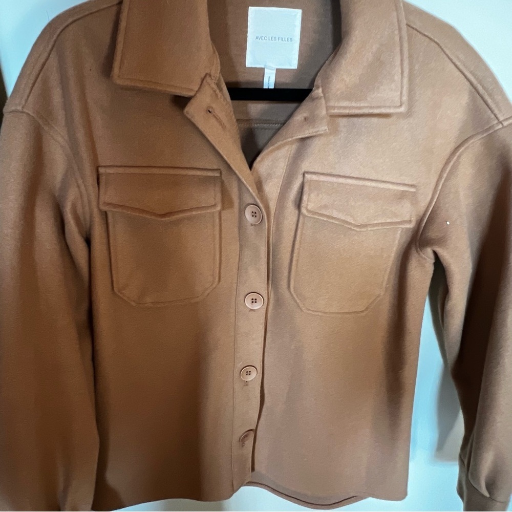 Avec les filles boyfriend shacket cognac size XS - Picture 4 of 8